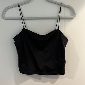 forever 21 black square neck cropped tank top